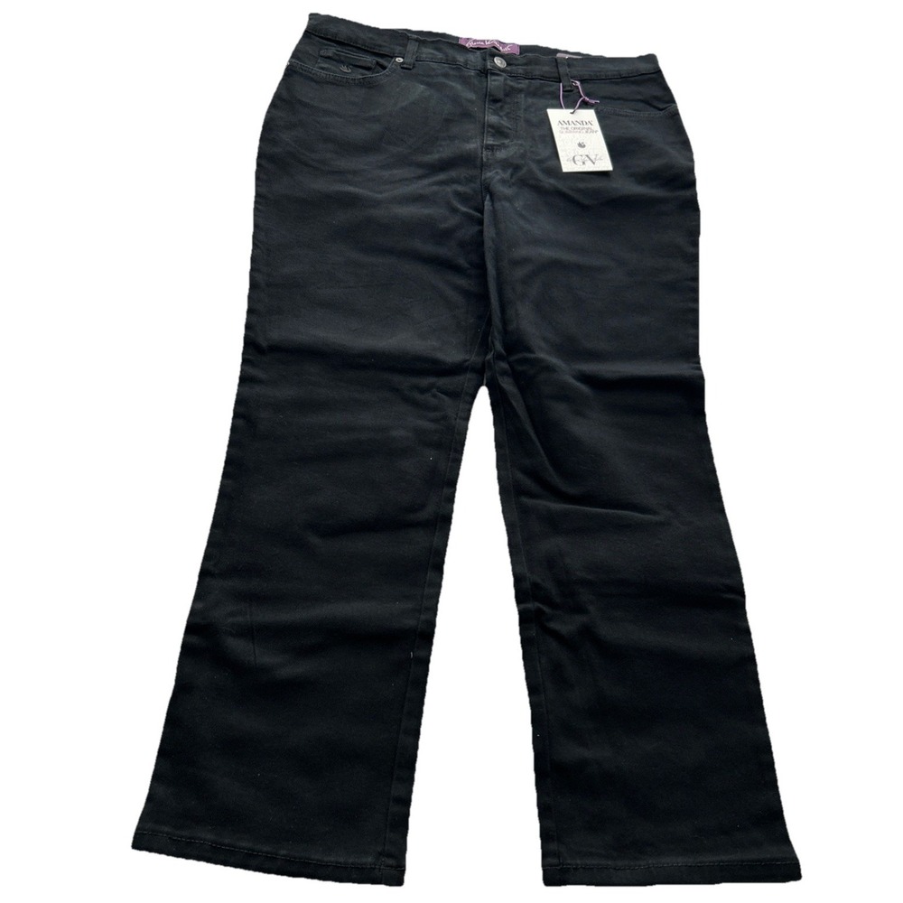 Gloria Vanderbilt Amanda Jeans Women's Size 16P 34x26 Black Denim Stretch